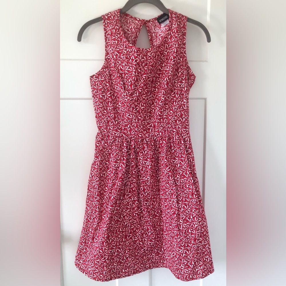 New Retrolicious red white peppermint candy cotton dress sleeveless flare S Sml
